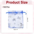 thumbnail image 2 of Uxcell Organza Bag, Sheer Butterfly Mesh Bags Drawstring Gift Bags Bulk Party Favor Bag Jewelry Pouches Lake Blue-Silver, 2 of 6