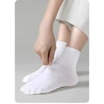 thumbnail image 5 of Garbnen Disposable Travel Socks 5 Pairs, No Wash Lazy Daily Socks, Lightweight Breathable Mid-Calf Socks for Women Men Black, 5 of 7