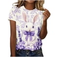 thumbnail image 2 of Hxlamzoo Women Religious Easter Jesus Shirt Short Sleeve Christian Gifts 2026 Easter Day Tops Funny Jesus Cross Printed Tee Blouse, 2 of 5