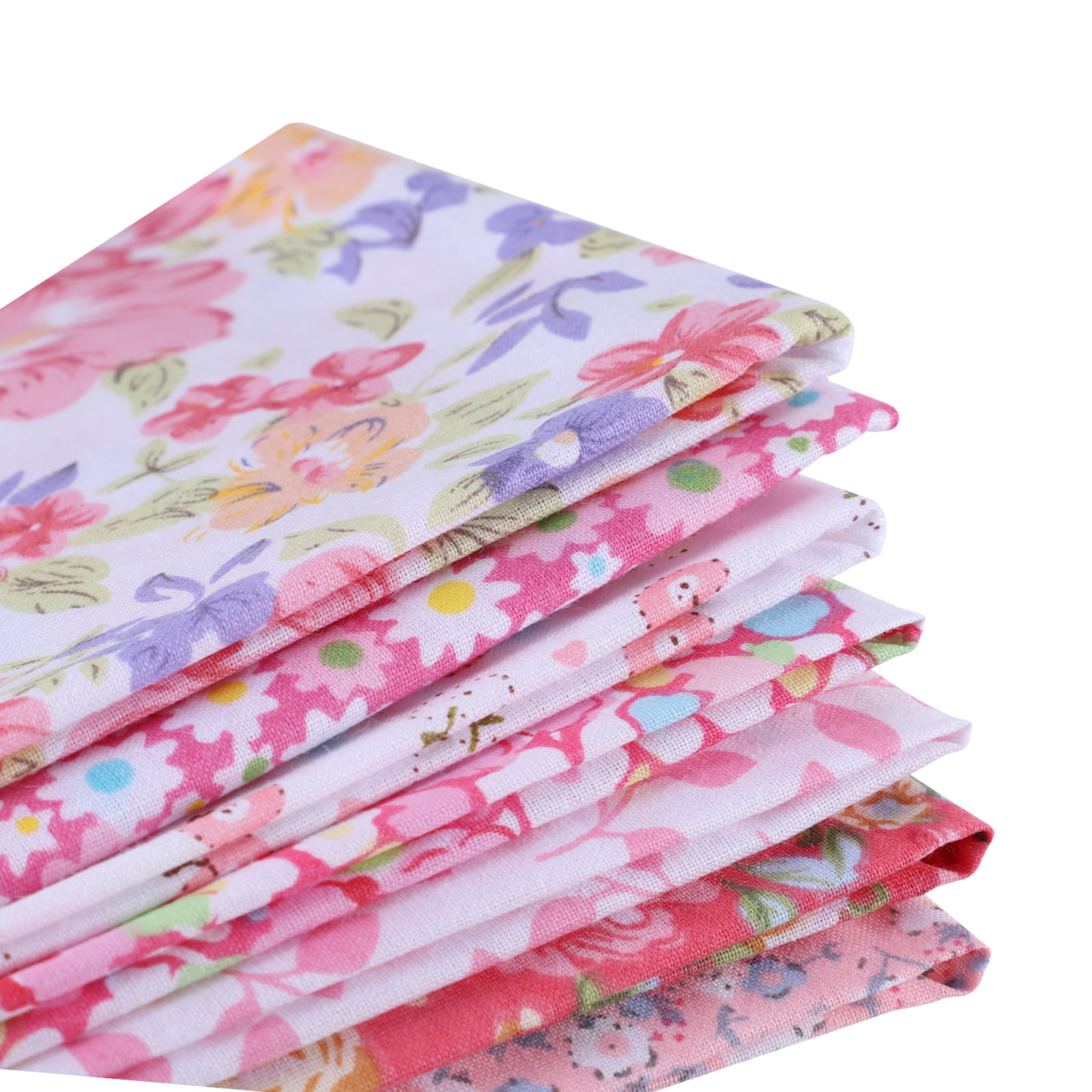 7pcs Dollhouse Curtain Quilting Fabric Pink for Sewing Crafting DIY Material 