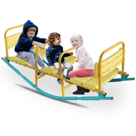 Innovation Works Teeter Totter for Kids, Indoor Outdoor Rocker Toy for Ages 2-8, 1-3 Person Play Equipment for Home Backyard