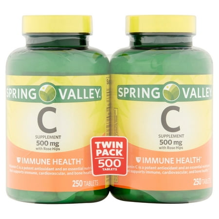 Spring Valley Vitamine C comprimés, 500 mg, 250 comte, 2 pk