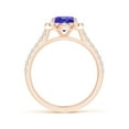 thumbnail image 2 of ANGARA Natural Oval 1.9 ct Tanzanite Halo Ring with Diamond Accents in 14K Rose Gold for Women (Size-9x7mm) | December Birthstone, Anniversary, Jewelry Gift for Women | Natural Tanzanite Ring, 2 of 9