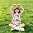thumbnail image 4 of Grblisyd Back to School Outfits for Girls Kids Short Sleeve T-Shirts and Elastic Waist Shorts 2 Piece Summer Sets, 4 of 5