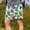 F_ Green, variant on kosheko Mens Mid Rise Blue Palm Tree Print Casual Shorts, Drawstring Waist Textured Breathable Vacation Bottoms Blue S