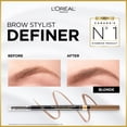 thumbnail image 4 of L’Oréal Paris Cosmetics Brow Stylist Definer, Ultra-Fine Tip Eyebrow Pencil, 0.5mm Tip for Well-Defined Brows and Easy Blend With No Gaps, Blonde ,90 mg, 4 of 8