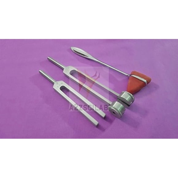 Set of 3 pcs Aluminum Sensory Tuning Forks C 128 512 +Taylor Percussion Hammer Mallet (A2ZSCILAB Brand)