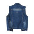thumbnail image 4 of Harpily Women's Slim-Fit Tank, Multi Color Denim Vest Female Short Spring And Summer Slim Thin Burlap Sleeveless Shoulders Broken Holes Vest Jacket, 4 of 4