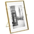 thumbnail image 2 of Isaac Jacobs 5x7 2-Pack, Antique Gold, Vintage Style Brass and Glass, Metal Floating Picture Frame Vertical with Locket Closure, 2 of 7