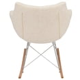thumbnail image 5 of Modern Upholstered Rocking Chair – Small Accent Chair for Nursery, Kids, or Living Room | Nursing Chair with Curved Back & Wood Rocker Legs, Beige, 5 of 7