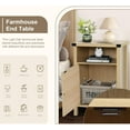 thumbnail image 2 of Farmhouse Nightstand, Rustic End Table with Storage Cabinet and Shelf, End Table for Bedroom Living Room, Wood Night Stand Side Table, Light Oak, 2 of 6