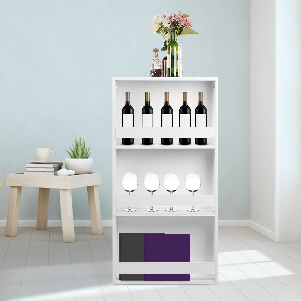 Breakfast Bar Table Dining Tables Bistro Wine Rack Chipboard with 3 Layer Shelf
