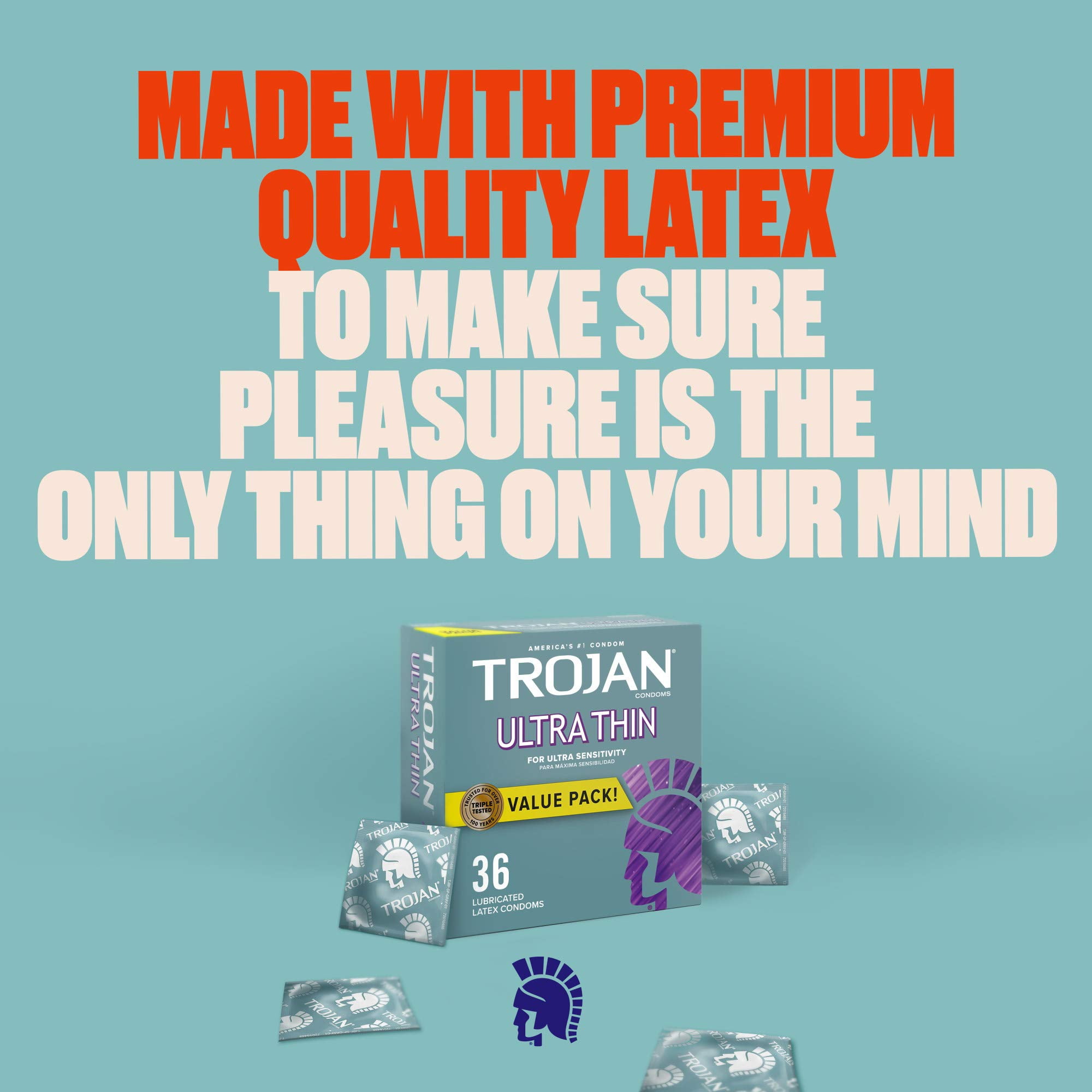TROJAN Ultra Thin Condoms for Ultra Sensitivity Lubricated 36 Count Value Pack (Pack of 48) - Walmart.com TROJAN Ultra Thin Condoms for Ultra Sensitivity Lubricated 36 Count Value Pack (Pack of 48) - Walmart.com
