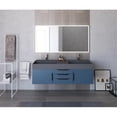 thumbnail image 2 of Amazon 60" Blue Wood Floating Vanity with Gray Top and Black Trim, 2 of 11