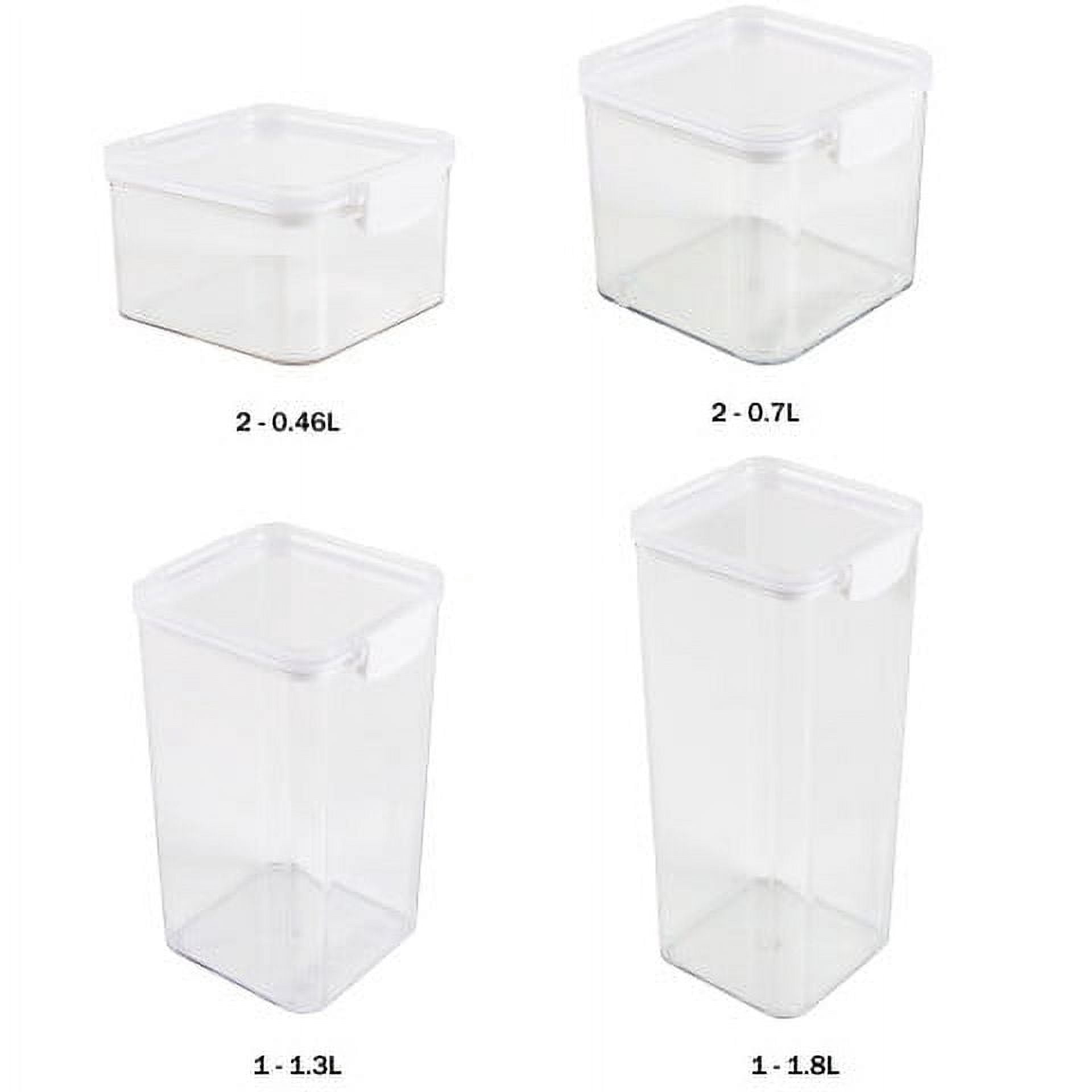 Classic Cuisine 6-Piece Food Storage Containers and Lids Set for Kitchen and Pantry Organization, Clear