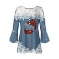 thumbnail image 4 of DPTALR Top Plissé à Manches 3/4 Imprimé V-neck pour Femme, 4 of 4
