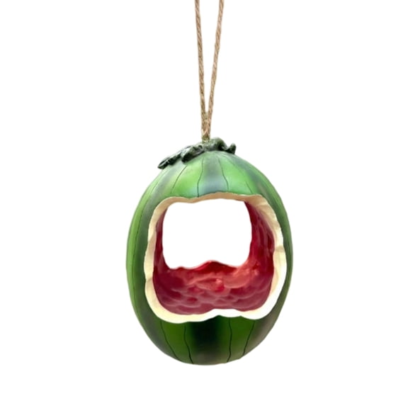 YSBDLQE Watermelon Shaped Bird Feeders for Outdoors – Fun Novelty Hanging Rope Design, Bright Color Attracts Orioles Woodpeckers, Wild Bird Feeders for Garden