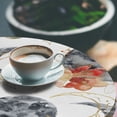 thumbnail image 3 of Ambesonne Boho Fitted Round Tablecloth, Bohemian Crescent Moon Flowers, 45"- 56" Diameter, Dark Blue Grey Amber, 3 of 5