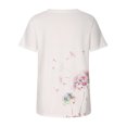 thumbnail image 5 of Pntutb Womens Tops Casual Loose Floral Print Crewneck Print Short Sleeve T-Shirt White XXL, 5 of 6