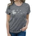 thumbnail image 3 of Xuanfei Women Dandelion Print Short Sleeve Crew Neck T-Shirt, 3 of 7