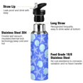 thumbnail image 3 of Yayeee 20oz Insulated Water Bottle Double Wall Stainless Steel with Flip Straw Lid, Blue Starfish Pattern, 3 of 7