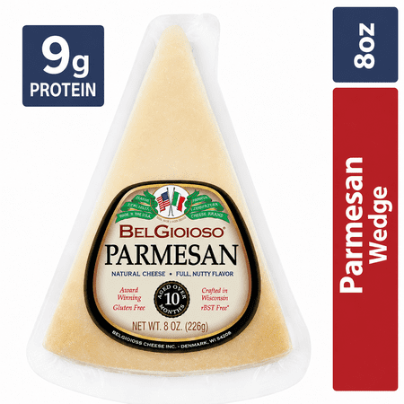 BelGioioso Parmesan Cheese Wedge Specialty Hard Cheese, 8 oz Refrigerated Plastic Packet