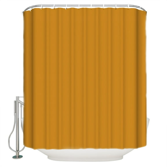 Solid Color Shower Curtain, 36" x 72", Ginger Waterproof Bathroom Curtain Washable Shower Curtain Set with 12 Hooks