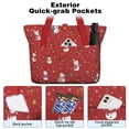 thumbnail image 2 of Tote Bag for Women - Red Christmas Snowman Pattern Shoulder Bag - Large Utility Work Duffle Bag with Zipper Handbag for Travel, Work, Sprots, 2 of 5