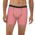 thumbnail image 2 of Xecao Red And White Stripes Print Boxer Briefs for Men's Stretch Moisture-Wicking Underwear, Mid-Rise Classics breathable fabric, 2 of 7