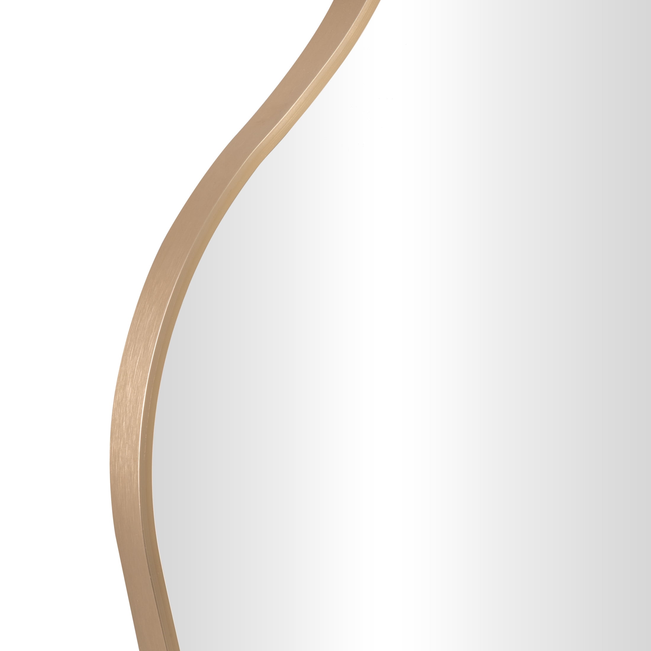 DecMode 32" x 42" Gold Wavy Abstract Wall Mirror