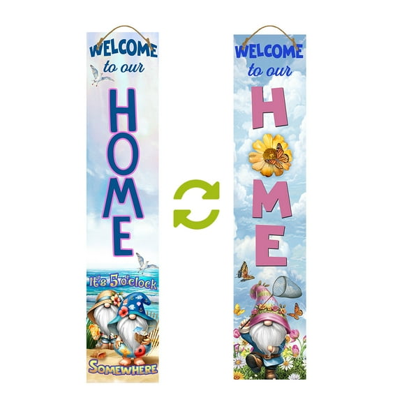 Briarwood Lane Spring and Summer Gnomes Pine Reversible Porch Leaner