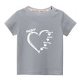 thumbnail image 1 of MeetoTime T-shirt en Coton à Manches Courtes pour Garçons et Filles, Imprimé Cœur, 3-10 Ans, 1 of 4