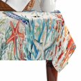 thumbnail image 4 of Coastal Sea Turtle Table Cloth Waterproof Tablecloths, Rustic Vintage Nautical Starfish Coral Tablecloth Dining Table Cover for Kitchen Party Tabletop Outdoor, Rectangle Tablecloth 60x102 Inch, 4 of 9