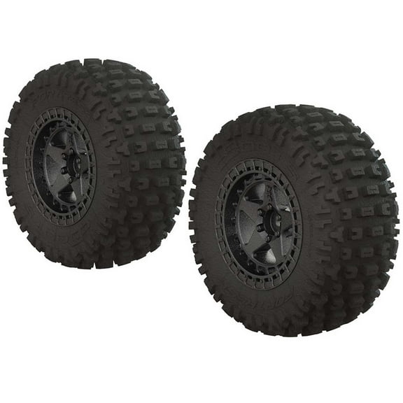 ARRMA AR550043 Fortress SC Tire Set Glued Blk Chrm 2 ARAC9631 RC Tire