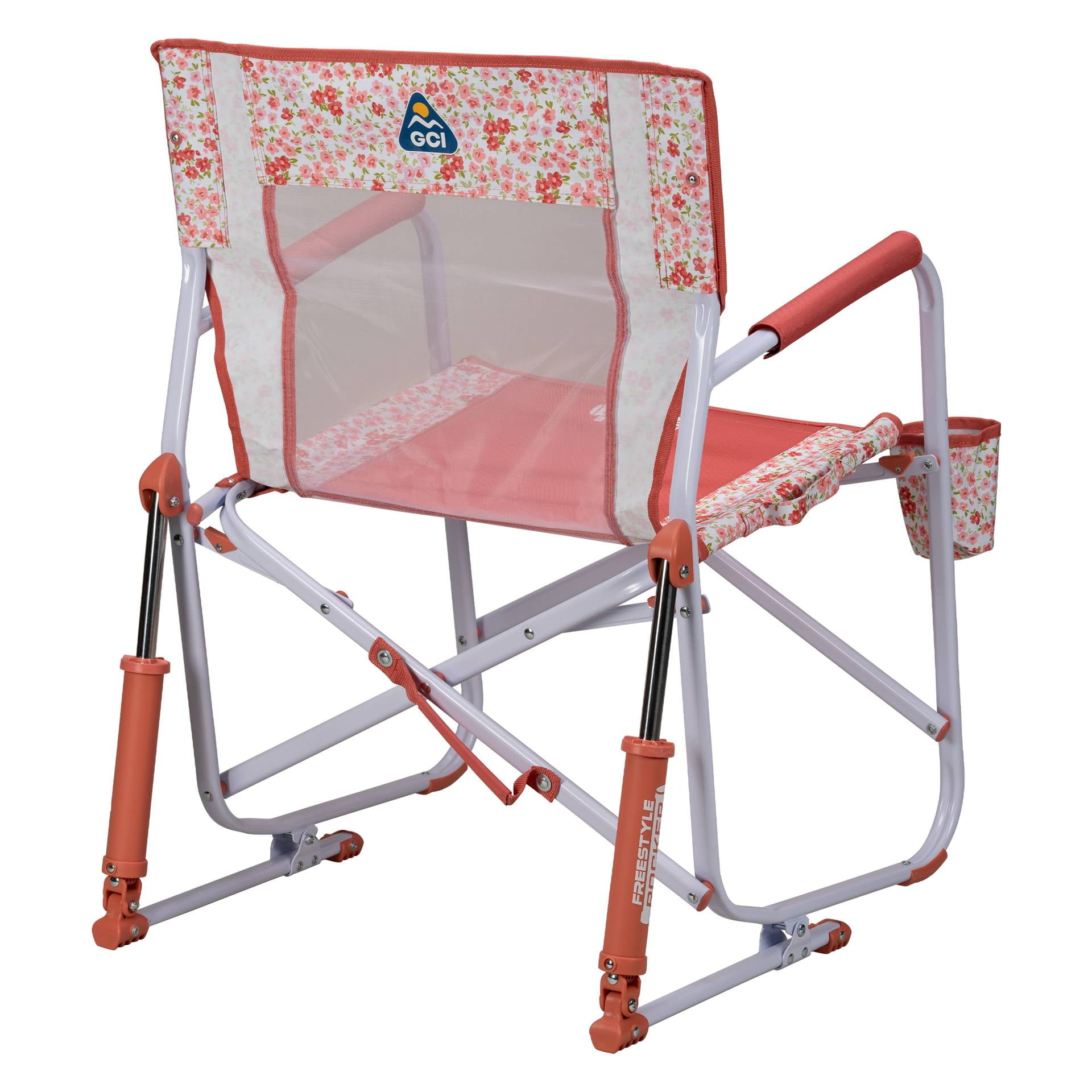 GCI Outdoor Freestyle Rocker Foldable Rocking Camp Chair, Pink Sundress
