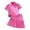 hwj# Hot Pink200, variant on Huowey Girls School Uniform Stylish Skirts Outfit Solid Color Ruffles Sleeveless Button Down Shirt Tops High Waist Pleated Patchwork Bows Skirt Two Piece Summer Breathable Dailywear,Pink,11-12 Years