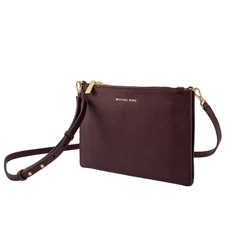 Michael Kors Ladies Pebble Leather Double Pouch Crossbody Bag - Barolo