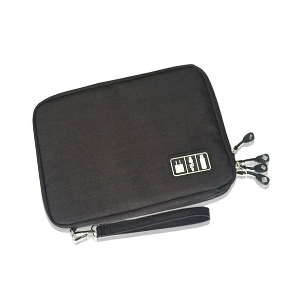 Minnieouse Bolsa de almacenamiento de Cable USB, resistente al agua, 2 capas, portátil, para viajes en casa, dormitorio, disco Flash electrónico, cable de Carteras L Negro Minnieouse AP012998-02