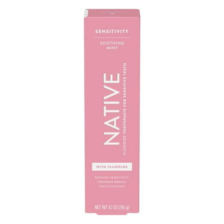 (6) Native Sensitivity Fluoride Toothpaste for Sensitive Teeth  Soothing Mint  4.1oz