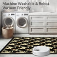 thumbnail image 5 of ODIKA 6'x9' Machine Washable Non-Slip Area Rug, Vintage Botanical Palmette Interlocking Trellis Motif High Traffic Rug with Pad, Black, 462829, 5 of 8