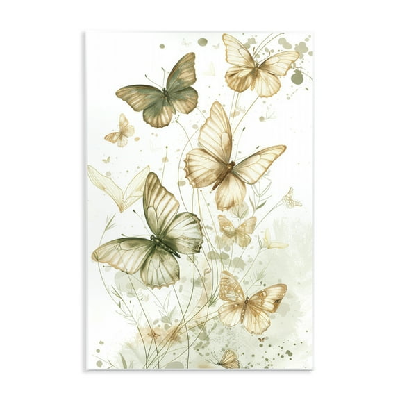 Stupell Industries Neutral Watercolor Butterflies Insects Painting Unframed Art Print Wall Art, 10 x 15