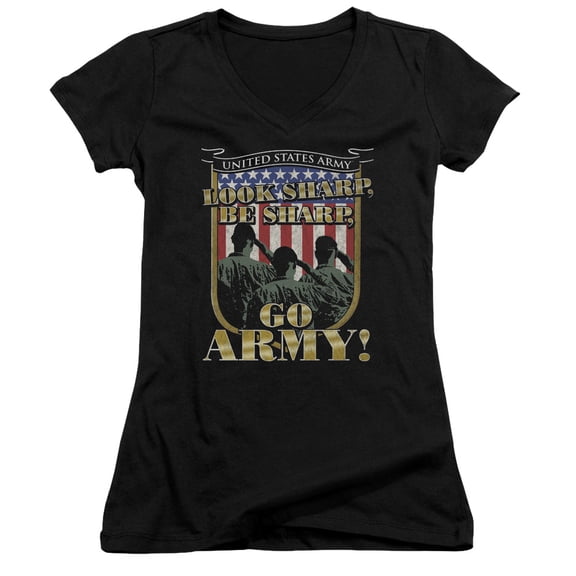 Army Go Army Junior Women's T-Shirt V-Neck Black