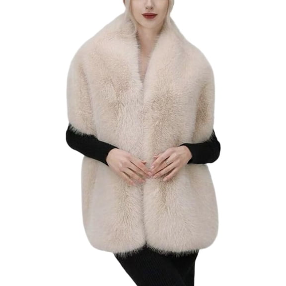 LICEWO Faux Furs Bridal Shawl Elegant Winter Wedding Receptions Soft Warm Shoulder Wrap