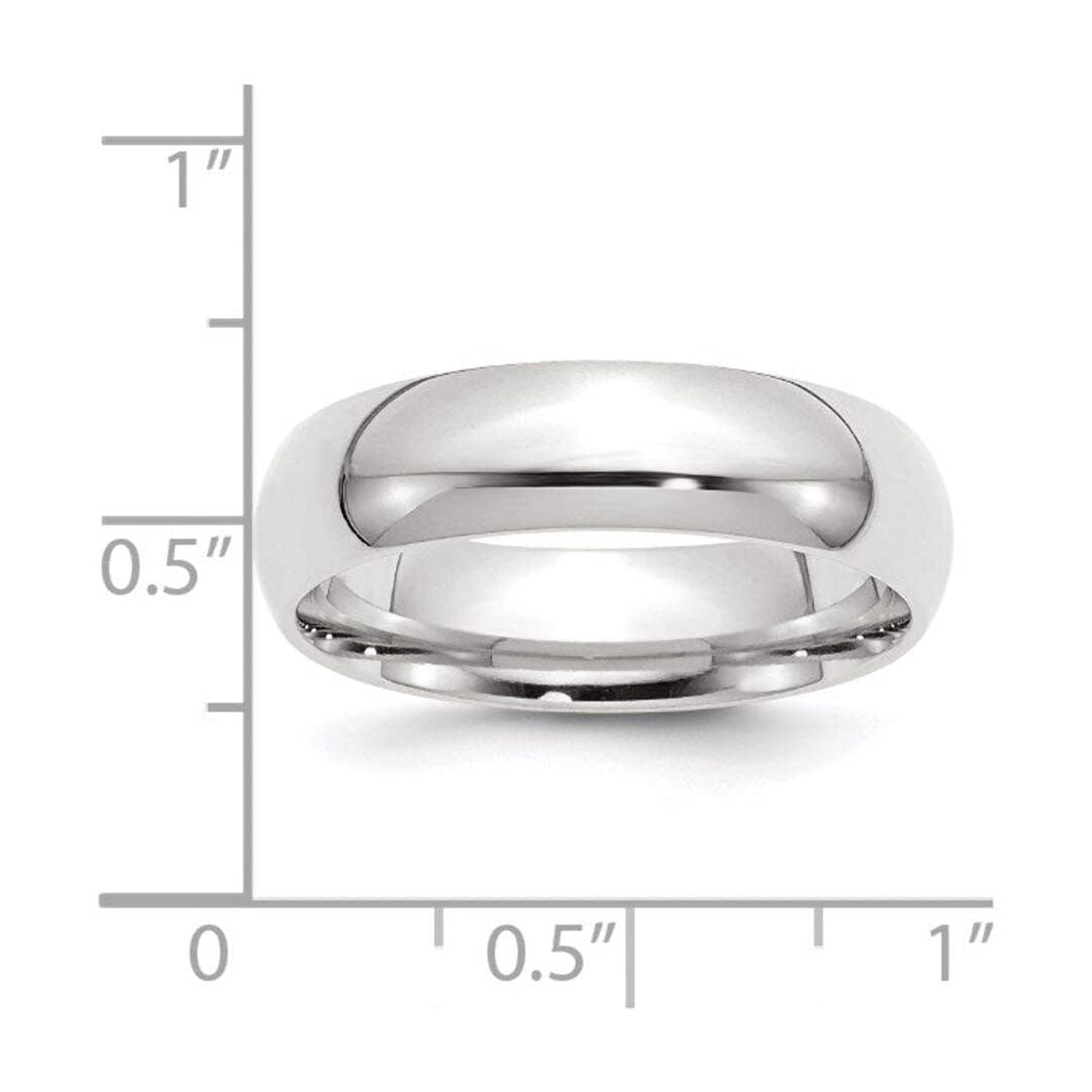 14k White Gold 6mm Engravable Comfort-Fit Band