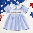 thumbnail image 2 of Staki Toddler Baby Girl Dress Memorial Day Embroidery Smocked Plaid Ruffle Dresses Summer Clothes 4th of July Outfit,3-4 Years, 2 of 6