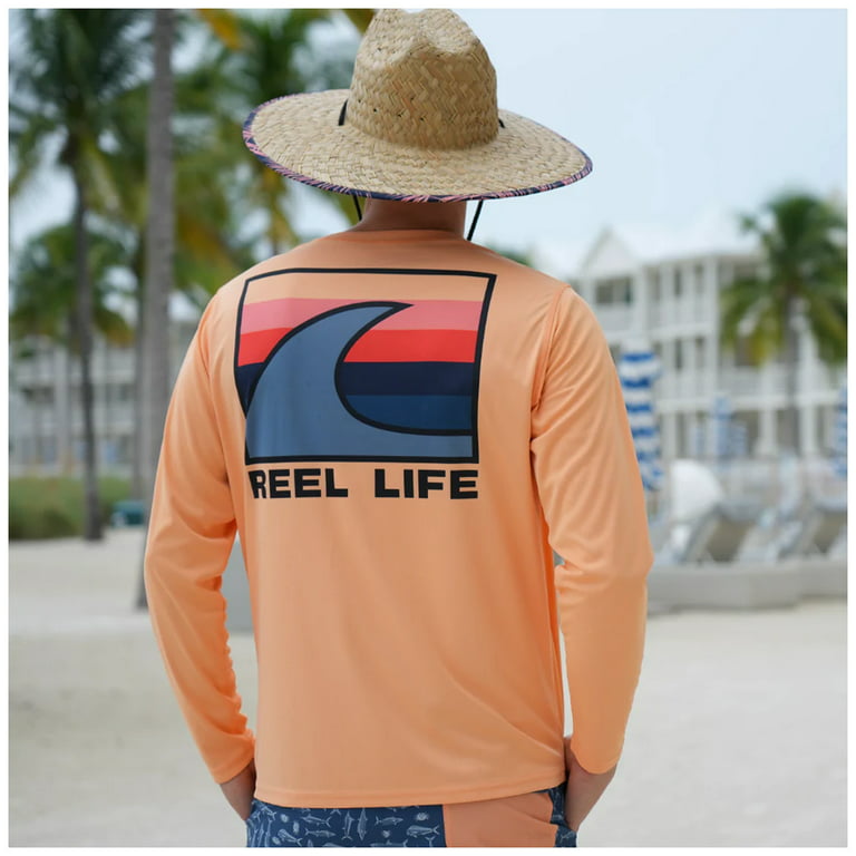 Reel Life Basic Wave UV Long Sleeve Performance T-Shirt - 2XL - Apricot  Wash 