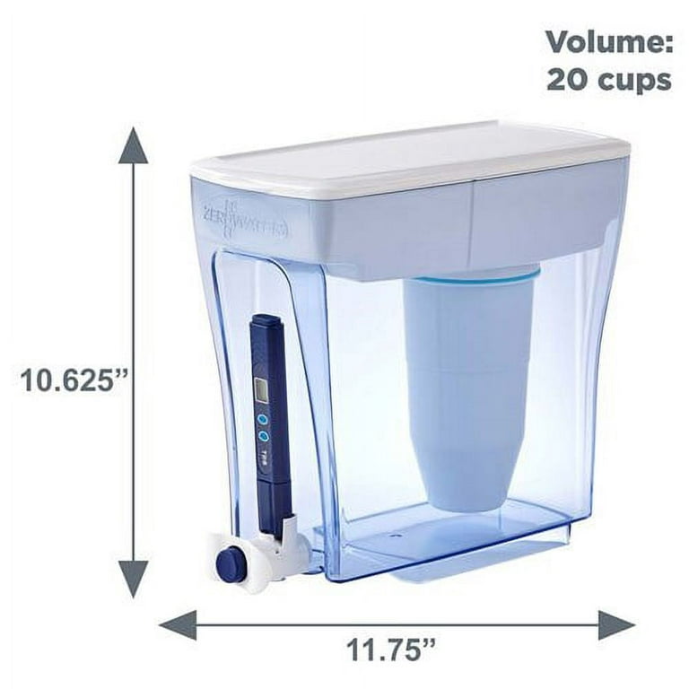 ZeroWater 30 Cup Ready-Pour Dispenser with 5 Filter and TDS Meter, ZD