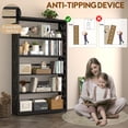 thumbnail image 4 of SteeLoong Metal Bookshelf,5 Tier Wide Bookcase with Adjustable Shelves,Black Book Shelf with Bookends,Large Display Shelves for Living Room,Home Office, Library, 4 of 11