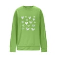 thumbnail image 5 of Mceream Valentines Chandails en Molleton pour Femmes Mode Imprimé Cœur Graphique Manches Longues Chemises Surdimensionnées Col Rond Chandail Tops Grande Taille Vert P, 5 of 5