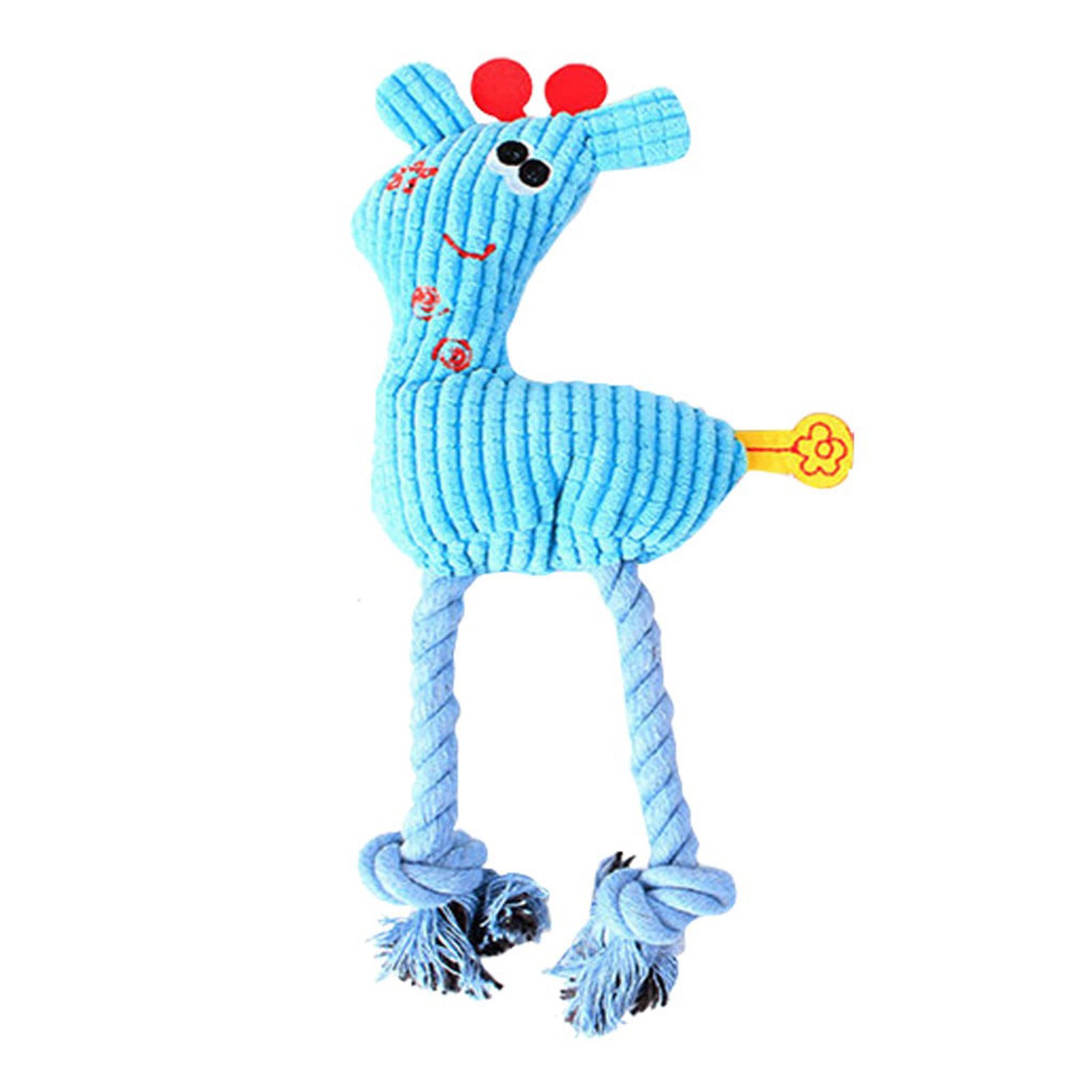 Yuehao Pet Supplies Squeaky Dog Toys for Small and Medium Dogs Durable Puppy Toys Dog Chew Toys with Rope Legs Blue